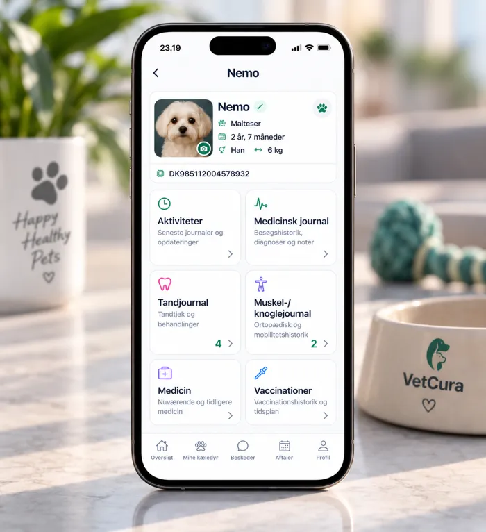 VetCura Pet: Dit dyrs profil
